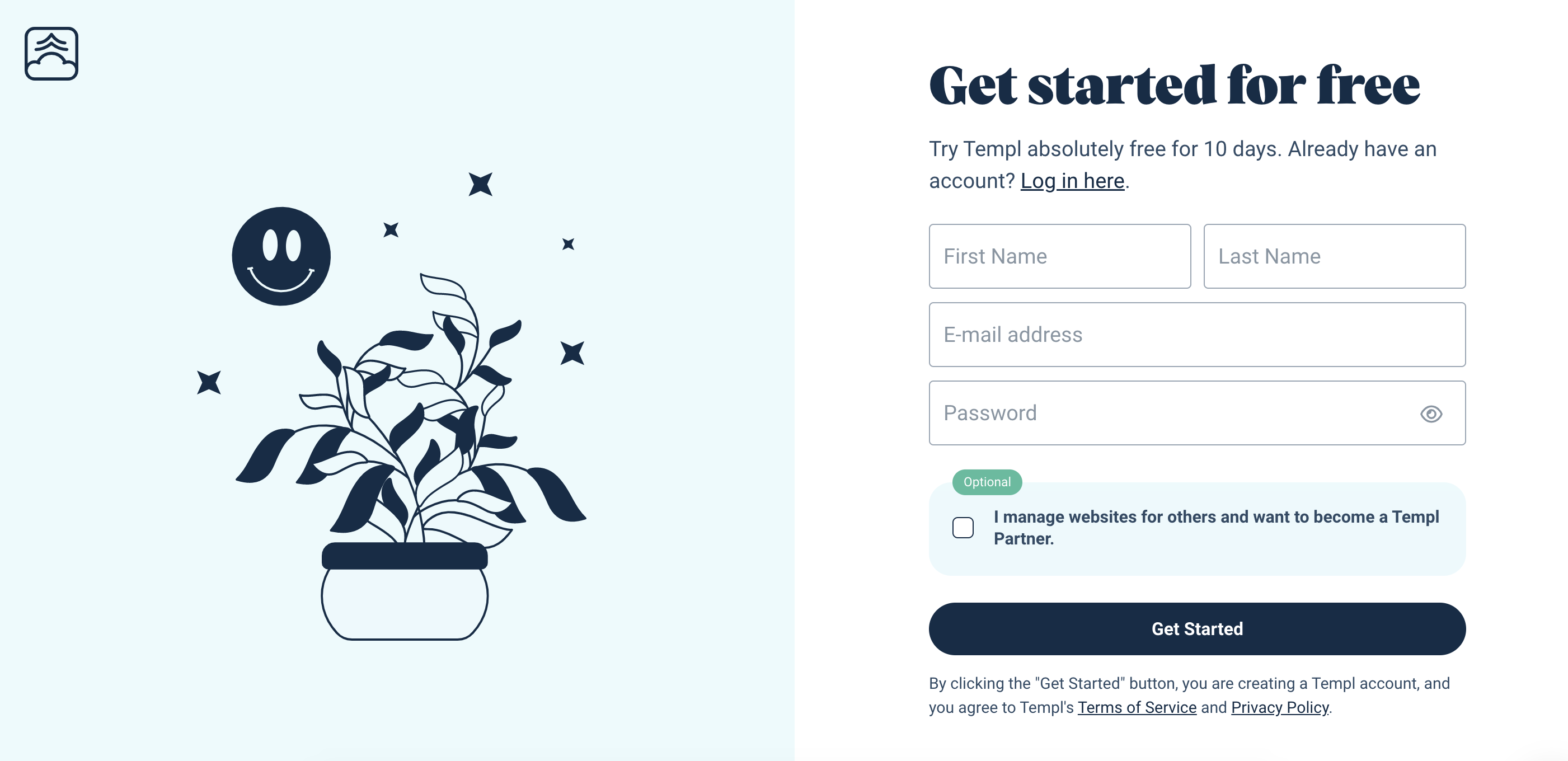 Templ registration form